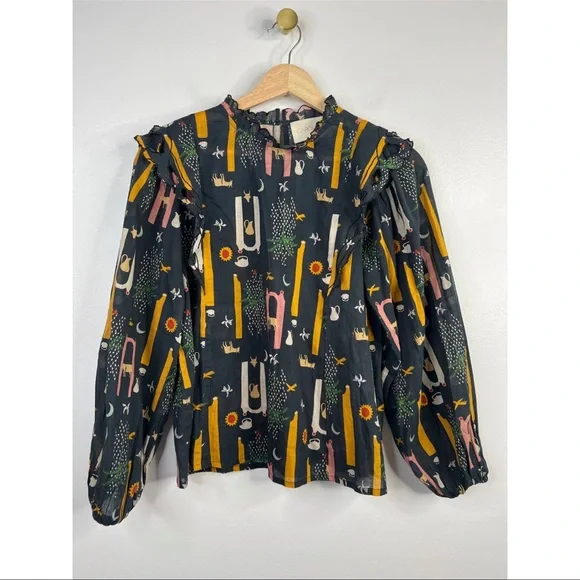 Carolina K Marcia Mini Skirt & Blouse Set in Five Elements Women's Size XS NWOT - Picture 6 of 11